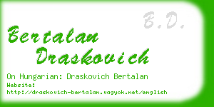 bertalan draskovich business card